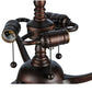 Meyda Lighting Tiffany Dragonfly 17" 3-Light Mahogany Bronze Tiffany Mosaic Base Table Lamp With Multi-Colored Stained Shade Glass
