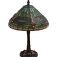 Meyda Lighting Tiffany Dragonfly 17" Mahogany Bronze Twisted Fly Mosaic Table Lamp With Multi-Colored Shade Glass