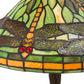 Meyda Lighting Tiffany Dragonfly 17" Mahogany Bronze Twisted Fly Mosaic Table Lamp With Multi-Colored Shade Glass
