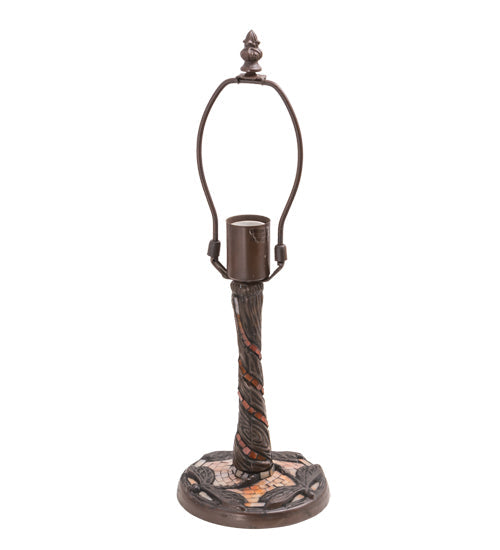 Meyda Lighting Tiffany Dragonfly 17" Mahogany Bronze Twisted Fly Mosaic Table Lamp With Multi-Colored Shade Glass