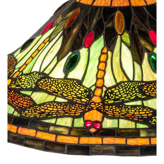 Meyda Lighting Tiffany Dragonfly 20" Multi-Color Shade Glass