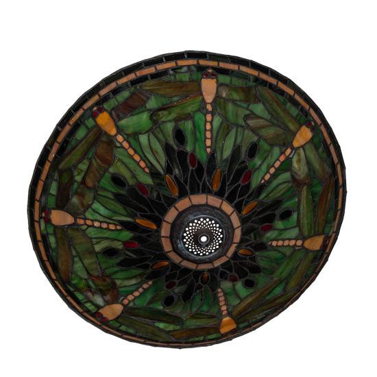 Meyda Lighting Tiffany Dragonfly 20" Multi-Color Shade Glass