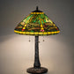 Meyda Lighting Tiffany Dragonfly 22" 3-Light Mahogany Bronze Table Lamp With Multi-Colored Stained Shade Glass