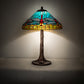 Meyda Lighting Tiffany Dragonfly 23" Mahogany Bronze Table Lamp With Multi-Colored Stained Shade Glass