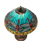 Meyda Lighting Tiffany Dragonfly 23" Mahogany Bronze Table Lamp With Multi-Colored Stained Shade Glass