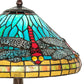 Meyda Lighting Tiffany Dragonfly 23" Mahogany Bronze Table Lamp With Multi-Colored Stained Shade Glass