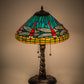 Meyda Lighting Tiffany Dragonfly 24" 3-Light Mahogany Bronze Twisted Fly Mosaic Base Table Lamp With Multi-Colored Stained Shade Glass