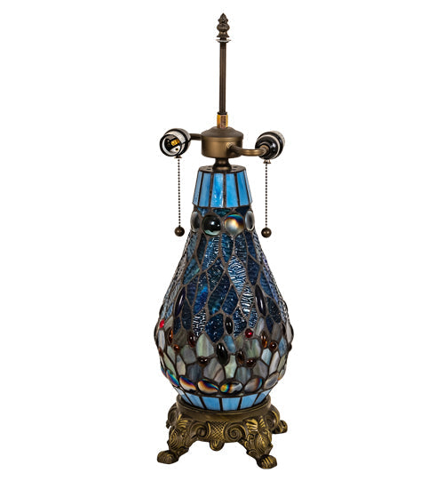 Meyda Lighting Tiffany Dragonfly 25" 3-Light Mahogany Bronze Table Lamp Base