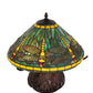 Meyda Lighting Tiffany Dragonfly 261256 17" 3-Light Mahogany Bronze Table Lamp With Multi-Colored Shade Glass