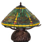 Meyda Lighting Tiffany Dragonfly 261256 17" 3-Light Mahogany Bronze Table Lamp With Multi-Colored Shade Glass