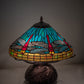 Meyda Lighting Tiffany Dragonfly 261259 17" 3-Light Mahogany Bronze Table Lamp With Multi-Colored Shade Glass