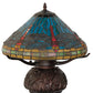 Meyda Lighting Tiffany Dragonfly 261259 17" 3-Light Mahogany Bronze Table Lamp With Multi-Colored Shade Glass