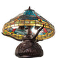 Meyda Lighting Tiffany Dragonfly 261259 17" 3-Light Mahogany Bronze Table Lamp With Multi-Colored Shade Glass