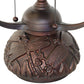 Meyda Lighting Tiffany Dragonfly 261259 17" 3-Light Mahogany Bronze Table Lamp With Multi-Colored Shade Glass