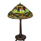 Meyda Lighting Tiffany Dragonfly 31" Mahogany Bronze Table Lamp With Multi-Colored Shade Glass