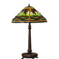 Meyda Lighting Tiffany Dragonfly 31" Mahogany Bronze Table Lamp With Multi-Colored Shade Glass