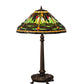 Meyda Lighting Tiffany Dragonfly 31" Mahogany Bronze Table Lamp With Multi-Colored Shade Glass