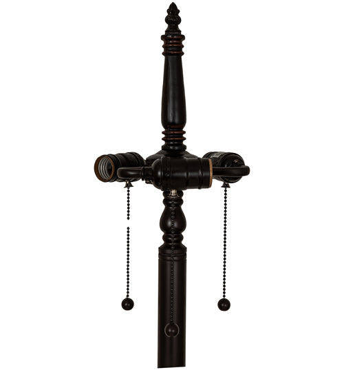 Meyda Lighting Tiffany Dragonfly 60" 3-Light Mahogany Bronze Floor Lamp With Multi-Colored Shade Glass