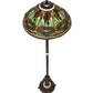 Meyda Lighting Tiffany Dragonfly 71" Mahogany Bronze Floor Lamp With Multi-Colored Shade Glass