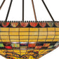 Meyda Lighting Tiffany Edwardian 23" 3-Light Mahogany Bronze Inverted Pendant Light With Multi-Colored Stained Shade Glass