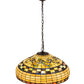 Meyda Lighting Tiffany Edwardian 23" 3-Light Mahogany Bronze Pendant Light With Brown & Beige Stained Shade Glass