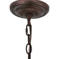 Meyda Lighting Tiffany Edwardian 23" 3-Light Mahogany Bronze Pendant Light With Brown & Beige Stained Shade Glass
