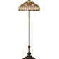 Meyda Lighting Tiffany Edwardian 63" 3-Light Mahogany Bronze Floor Lamp With Multi-Colored Stained Shade Glass
