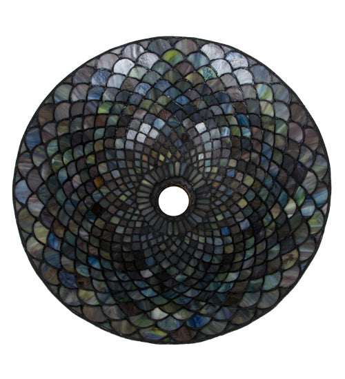 Meyda Lighting Tiffany Fishscale 16" Multi-Colored Shade Glass