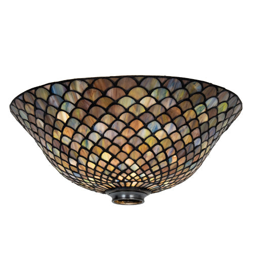 Meyda Lighting Tiffany Fishscale 16" Multi-Colored Shade Glass
