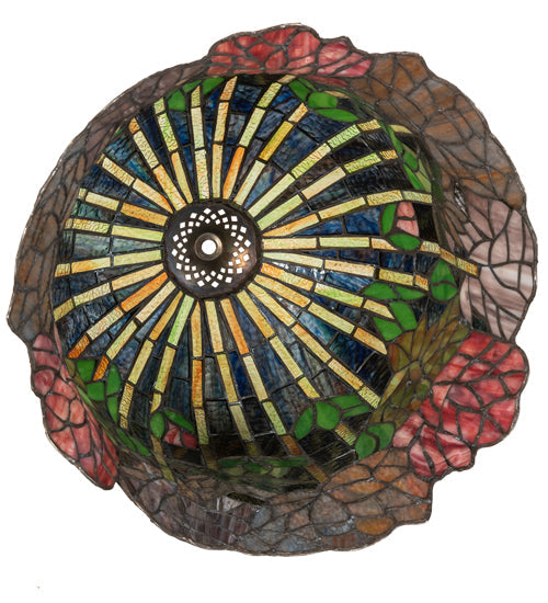 Meyda Lighting Tiffany Flowering Lotus 14" Multi-Colored Stained Shade Glass