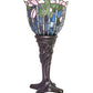 Meyda Lighting Tiffany Flowering Lotus 15" Mahogany Bronze Mini Table Lamp With Multi-Colored Stained Shade Glass