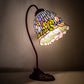 Meyda Lighting Tiffany Flowering Lotus 18" Mahogany Bronze Desk Table Lamp With Multi-Colored Stained Shade Glass