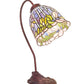 Meyda Lighting Tiffany Flowering Lotus 18" Mahogany Bronze Desk Table Lamp With Multi-Colored Stained Shade Glass