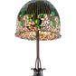 Meyda Lighting Tiffany Flowering Lotus 32" 3-Light Mahogany Bronze Table Lamp With Multi-Colored Shade Glass