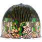 Meyda Lighting Tiffany Flowering Lotus 32" 3-Light Mahogany Bronze Table Lamp With Multi-Colored Shade Glass