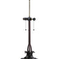 Meyda Lighting Tiffany Flowering Lotus 32" 3-Light Mahogany Bronze Table Lamp With Multi-Colored Shade Glass