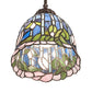 Meyda Lighting Tiffany Flowering Lotus 8" Mahogany Bronze Mini Pendant Light With Multi-Colored Stained Shade Glass