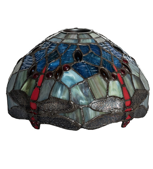 Meyda Lighting Tiffany Hanginghead Dragonfly 10" Multi-Colored Shade Glass