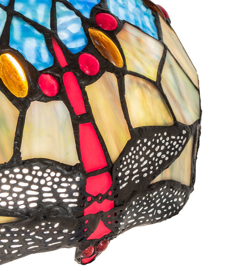 Meyda Lighting Tiffany Hanginghead Dragonfly 10" Multi-Colored Shade Glass