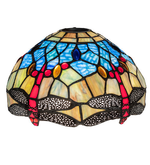 Meyda Lighting Tiffany Hanginghead Dragonfly 10" Multi-Colored Shade Glass