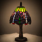 Meyda Lighting Tiffany Hanginghead Dragonfly 12" Mahogany Bronze Table Lamp With Multi-Colored Shade Glass