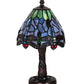 Meyda Lighting Tiffany Hanginghead Dragonfly 12" Mahogany Bronze Table Lamp With Multi-Colored Shade Glass