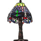 Meyda Lighting Tiffany Hanginghead Dragonfly 12" Mahogany Bronze Table Lamp With Multi-Colored Shade Glass