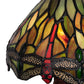 Meyda Lighting Tiffany Hanginghead Dragonfly 12" Mahogany Bronze Twisted Fly Mosaic Mini Table Lamp With Multi-Colored Shade Glass