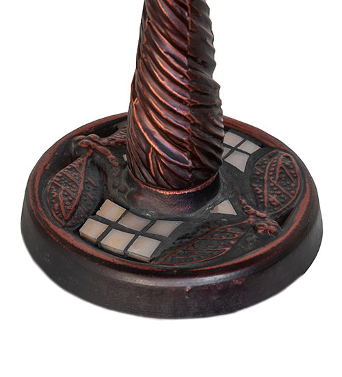 Meyda Lighting Tiffany Hanginghead Dragonfly 12" Mahogany Bronze Twisted Fly Mosaic Mini Table Lamp With Multi-Colored Shade Glass