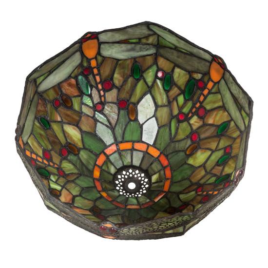 Meyda Lighting Tiffany Hanginghead Dragonfly 12" Multi-Color Shade Glass