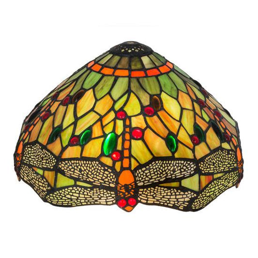 Meyda Lighting Tiffany Hanginghead Dragonfly 12" Multi-Color Shade Glass