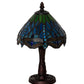 Meyda Lighting Tiffany Hanginghead Dragonfly 13" Mahogany Bronze Mini Table Lamp With Multi-Colored Shade Glass