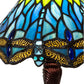 Meyda Lighting Tiffany Hanginghead Dragonfly 13" Mahogany Bronze Mini Table Lamp With Multi-Colored Shade Glass