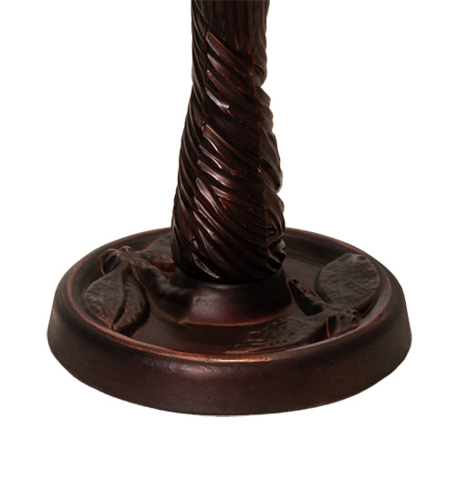 Meyda Lighting Tiffany Hanginghead Dragonfly 13" Mahogany Bronze Mini Table Lamp With Multi-Colored Shade Glass
